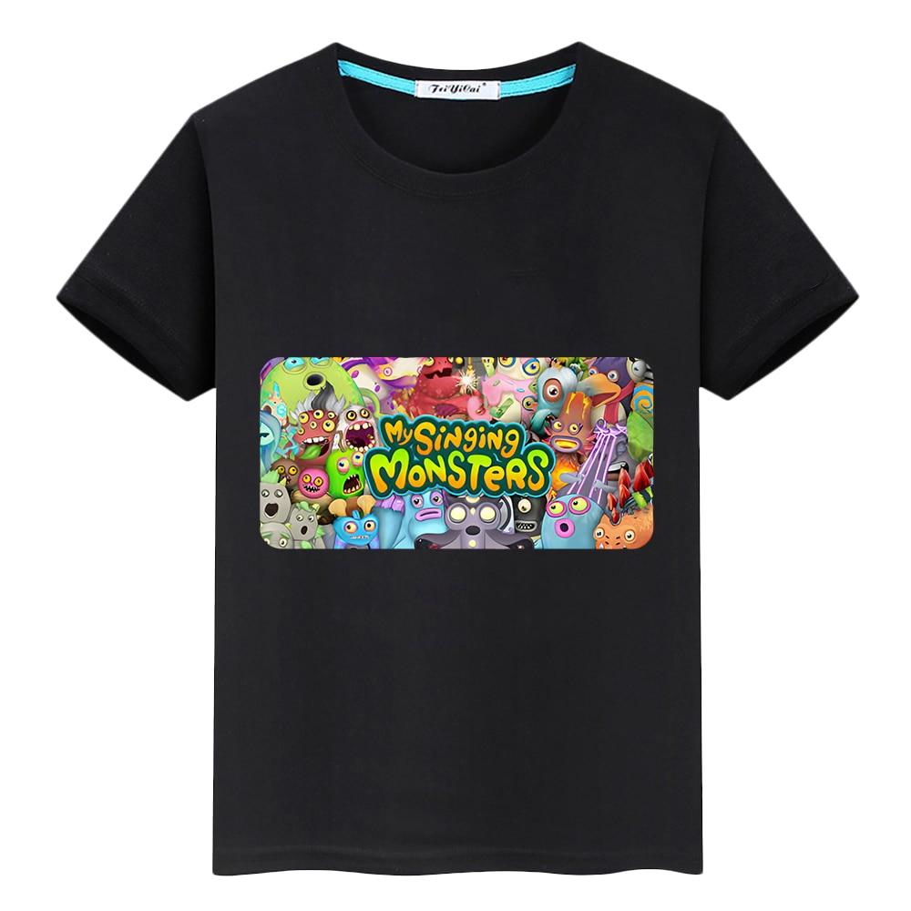 2023 детская футболка с принтом «My Singing Monsters», короткие топы, футболки с аниме y2k, цельная одежда для мальчиков и девочек, летняя детская одежда Kawaii