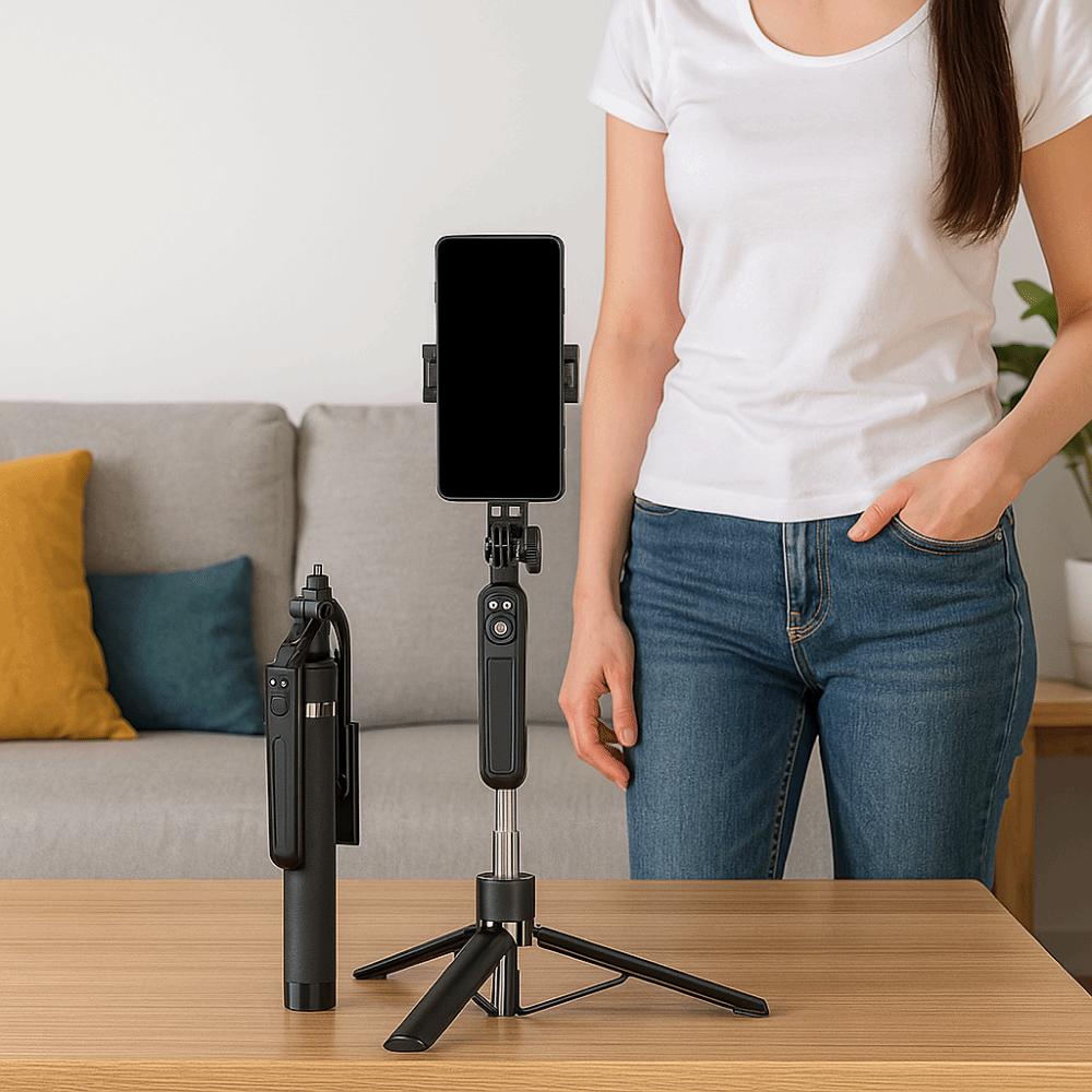 Вращение на 360° Палка для селфи Штатив Беспроводной пульт дистанционного управления Штатив Стойка для телефона Прямая трансляция