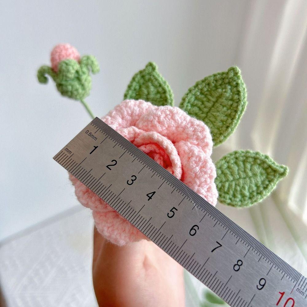 Rose Bud Crochet Bouquet Handmade Knitted Flower Premium Handwoven Rose Handcrafted