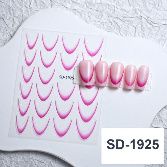 1/12Pcs French Nail Stickers 12 Colors Ultra-Thin Gradient Line Nail Art Stickers Self-Adhesive Plain Nail Stickers for Elegant French Nails