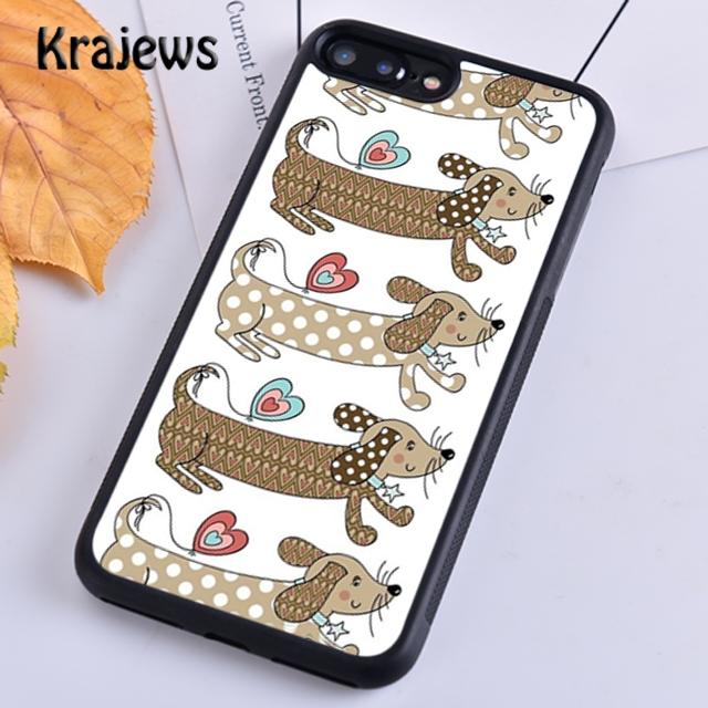 Krajews Dachshund Pattern Soft Phone Case Cover For iPhone 17 Air 16 15 14 plus 11 12 13 pro max coque Shell Fundas