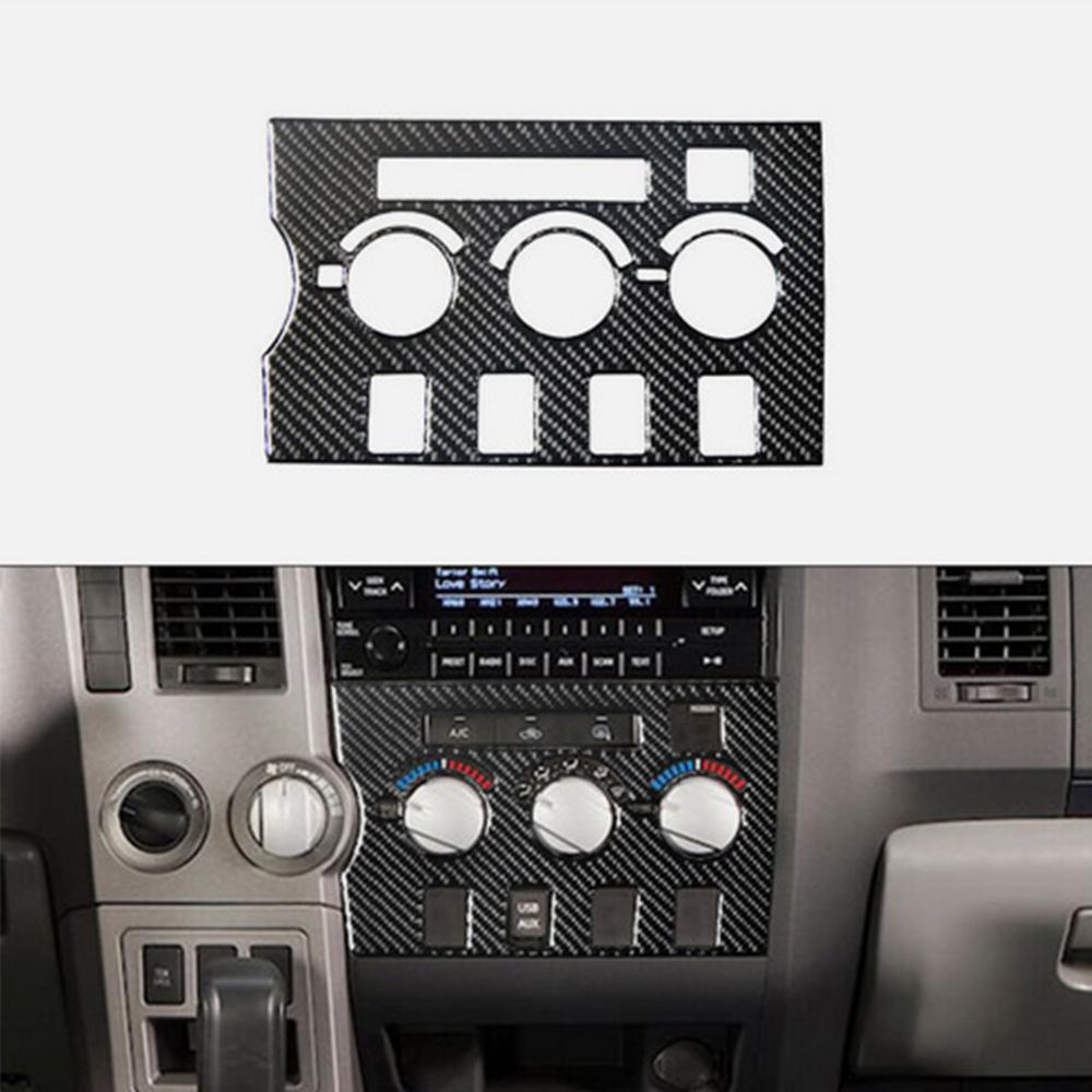 1pcs Central Control A/C Trim Cover Carbon Fiber For Toyota Tundra