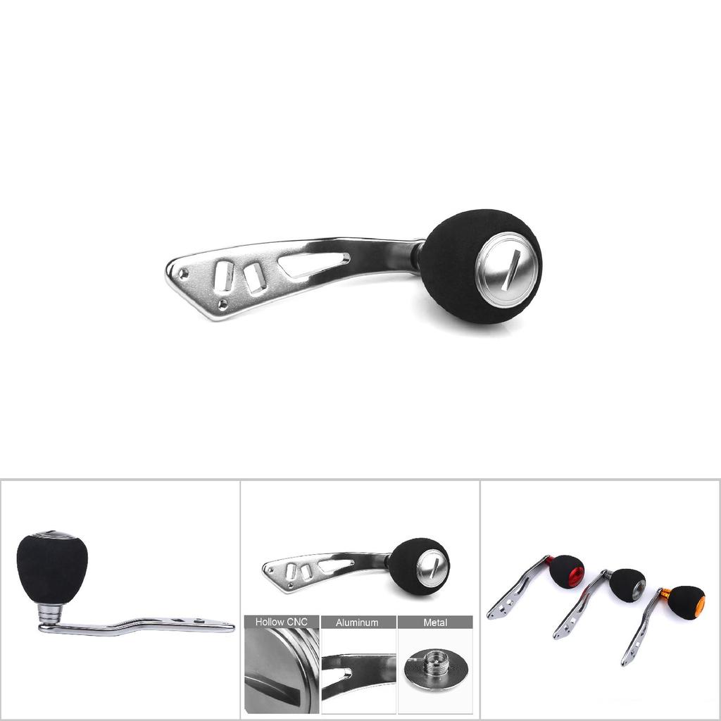 3 Colors Aluminum Knobs Fishing Reel Handle for Baitcasting Tackle Tools (Silver)