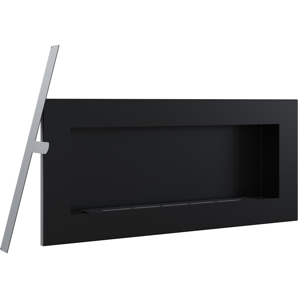 Wall Mounted Bioethanol Fireplace DELTA SLIM Black TÜV 