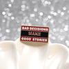 Bad Decisions Make Good Stories Enamel Pins Custom Rectangular Creative Text Brooches Lapel Badges Funny Jewelry Gift for Friend