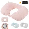 Шейная портативная ручная надувная маска для глаз, беруши, удобная шейная дорожная подушка с эффектом памяти, удобная интегрированная сумка для хранения, удобная L-образная подушка
