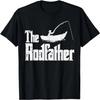 The Rodfather Fun Fishing День Отца Кино Каламбур Папа Папа Мужская Футболка