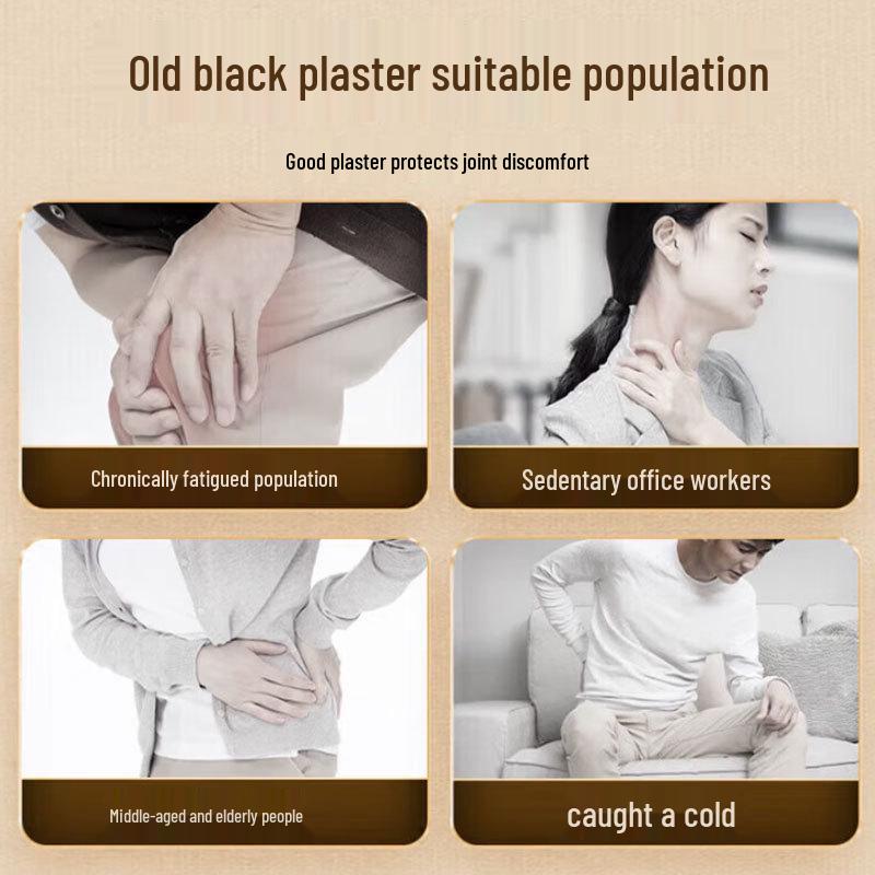 Black Herbal Pain Relief Patch for Neck, Shoulder, Waist, and Knee Discomfort