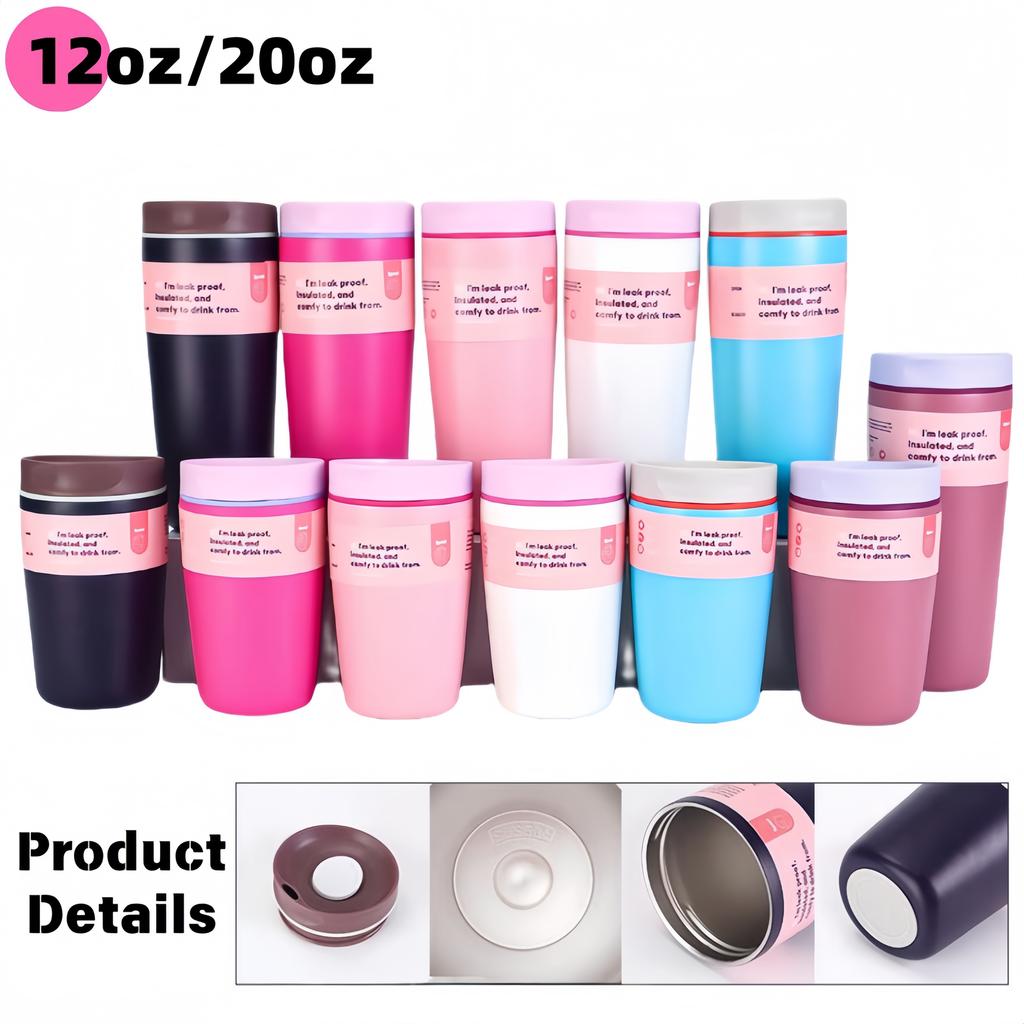 12oz/20oz Термокружка из нержавеющей стали большого объема для автомобиля, дорожная термобутылка, кружка для кофе, термос, термокружки