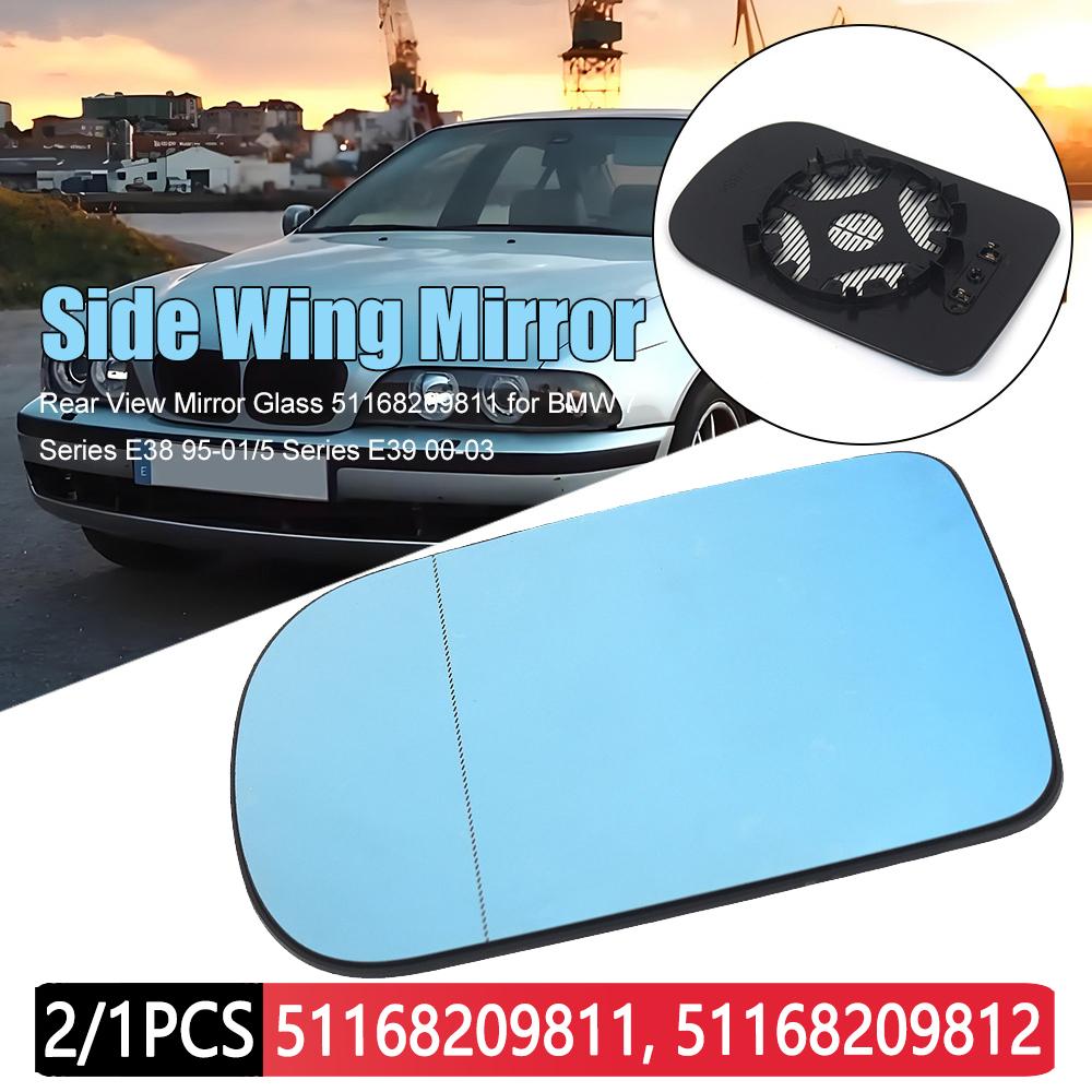 2/1pcs Left Right Side Wing Mirror Car Heated Rearview Mirror Glass 51168209811 for BMW 7 Series E38 95-01/5 Series E39 00-03