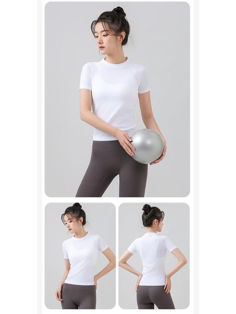 Женские быстросохнущие облегающие леггинсы для йоги и спортивный топ с короткими рукавами