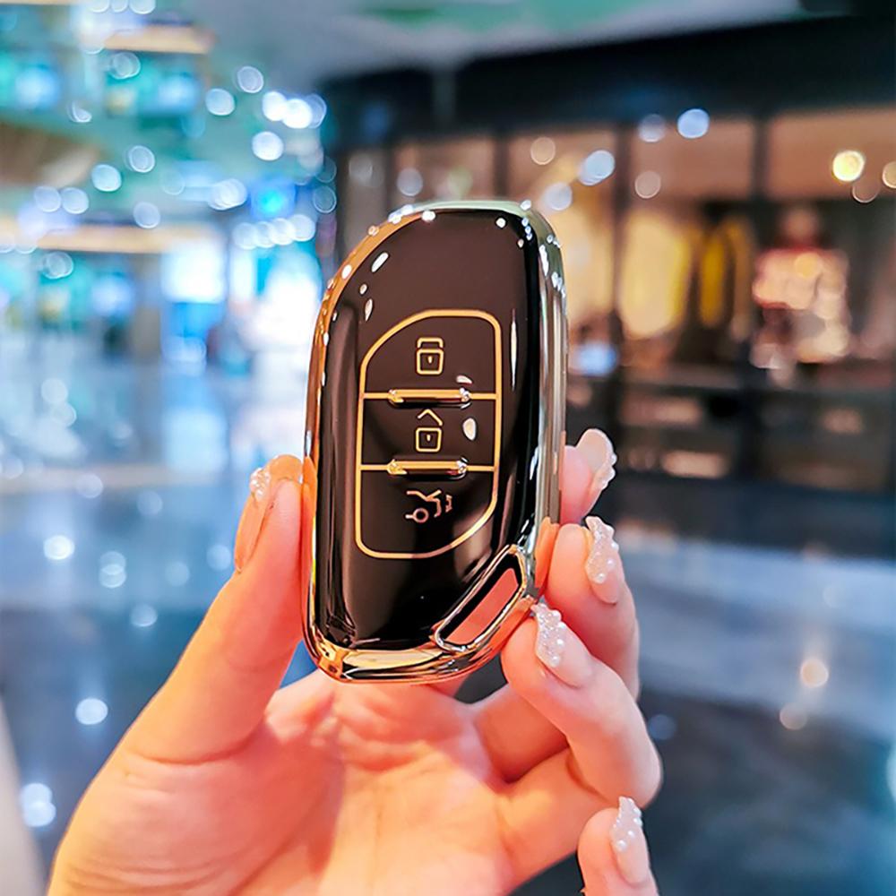 Чехол-держатель из ТПУ с кольцом-цепочкой для ключа автомобиля Dongfeng Fengxing Forthing T5 Evo Аксессуары Авто-стайлинг