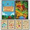 Игра S-Stardew Valley Классический пиксельный постер липкая настенная художественная печать водонепроницаемый дом гостиная спальня бар эстетический декор