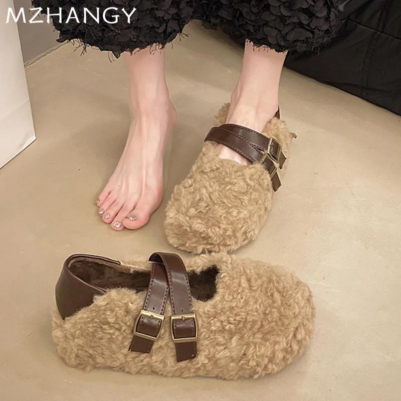 Женские меховые леопардовые хлопковые туфли на плоской подошве, повседневная обувь для женщин, тренд 2025 года, новые зимние сапоги, зимние удобные женские зимние ботинки