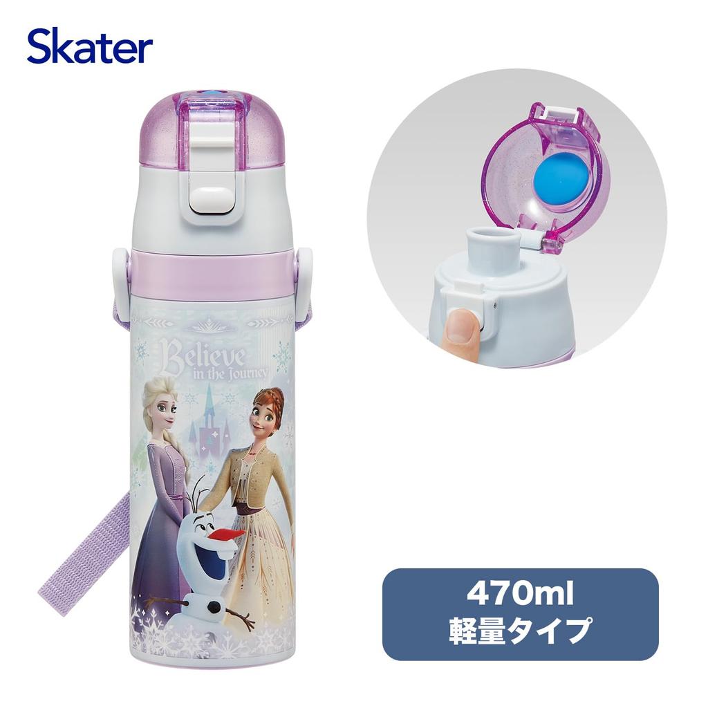 Skater Water Direct Disney Frozen Size Stainless Sports Water Children's Bottle, 470ml, Drinking, Design, 26, Girls, Insulated, Steel, Lightweight,