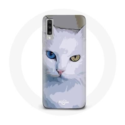 Coque - Turc De Van - Samsung Galaxy A70 - Souple - Protection - Chat Oeil Bleu Et Jaune