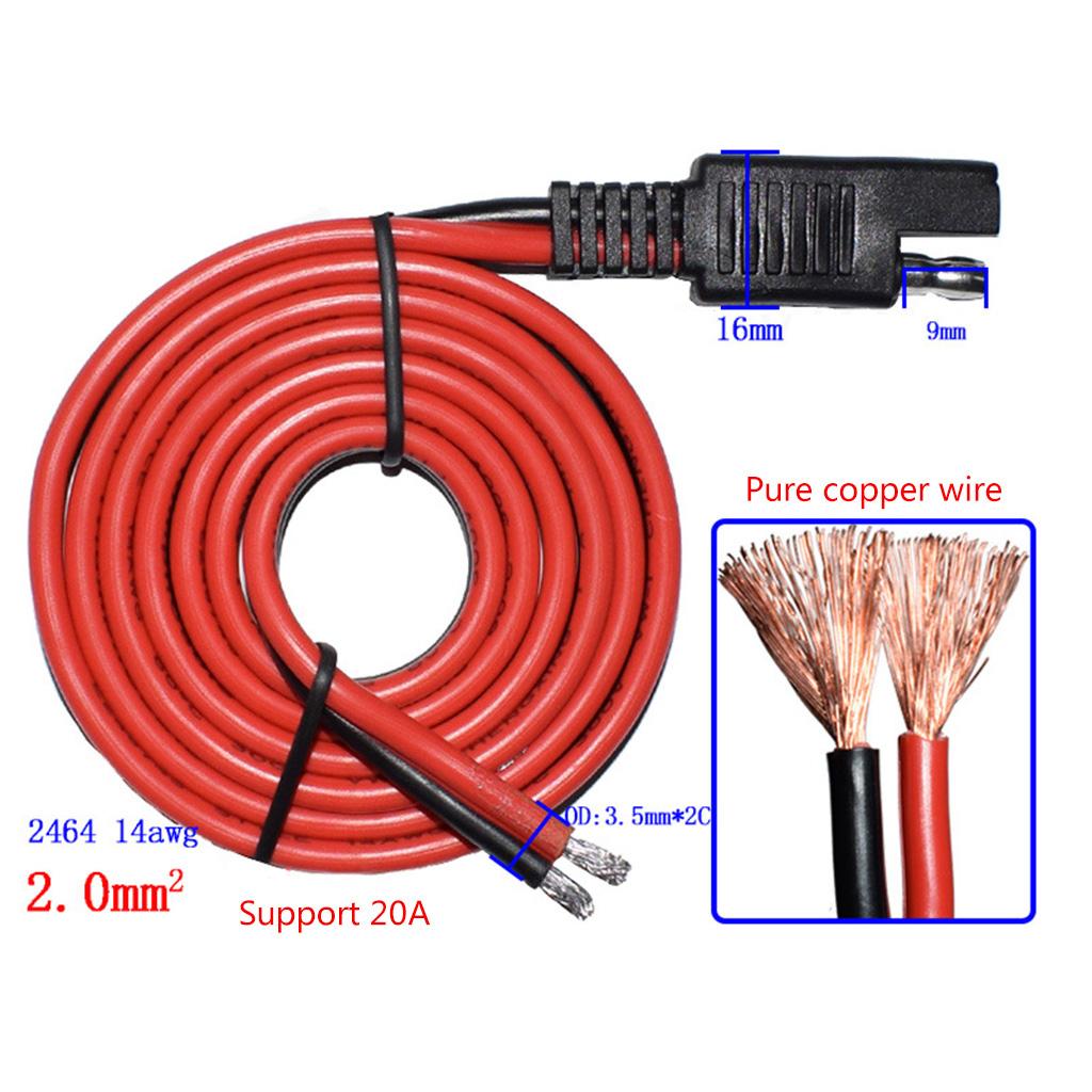 Кабель для удлинителя постоянного тока 14AWG-Жгут проводов Быстроразъемное соединение SAE для солнечной автомобильной аккумуляторной батареи грузовика