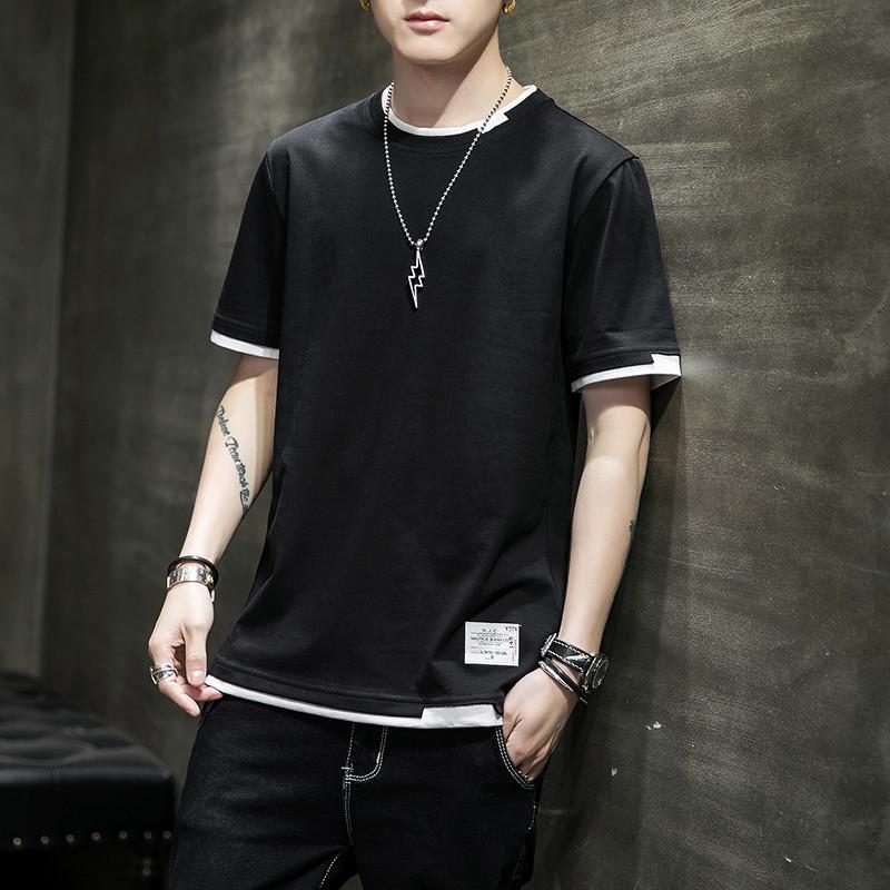 Men's Korean Style Loose Cotton Summer T-Shirt - Short Sleeve, Student Inner Wear