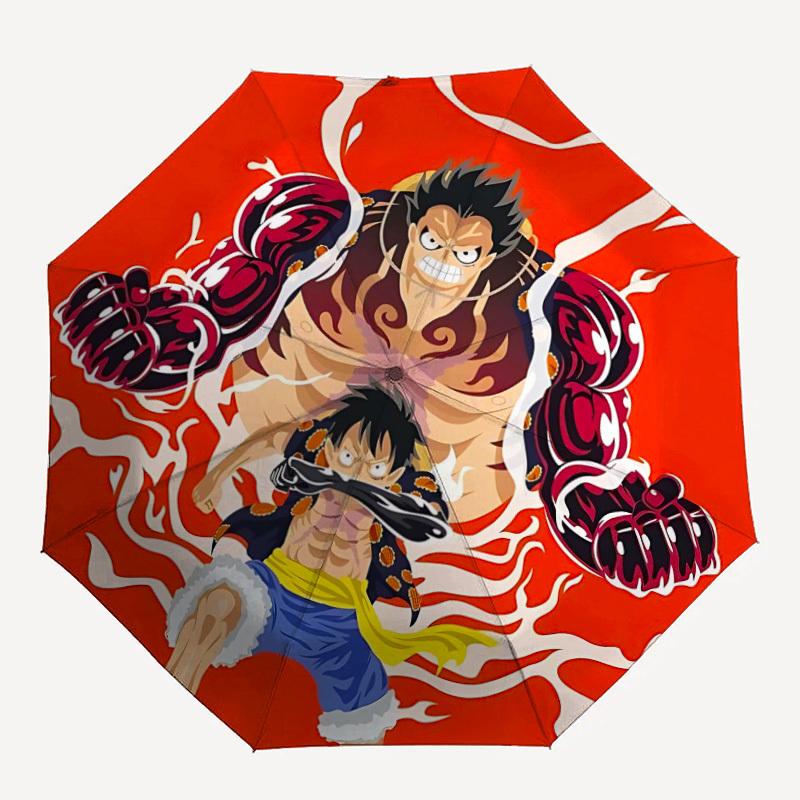 1 шт. One Piece Манки Д. Луффи Автоматический Открывающийся/Закрывающийся Зонт Компактный Дорожный Зонт, 8 Спиц Усиленный, Идеально для Женщин и Мужчин a0923184