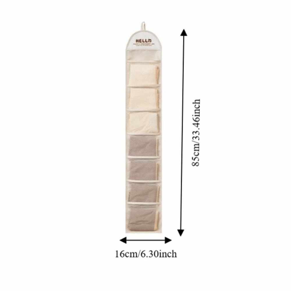 7 Grid Underwear Storage Bag Wall-mounted Hair Accessory Bag Space Saving Hanging Bag Organizer