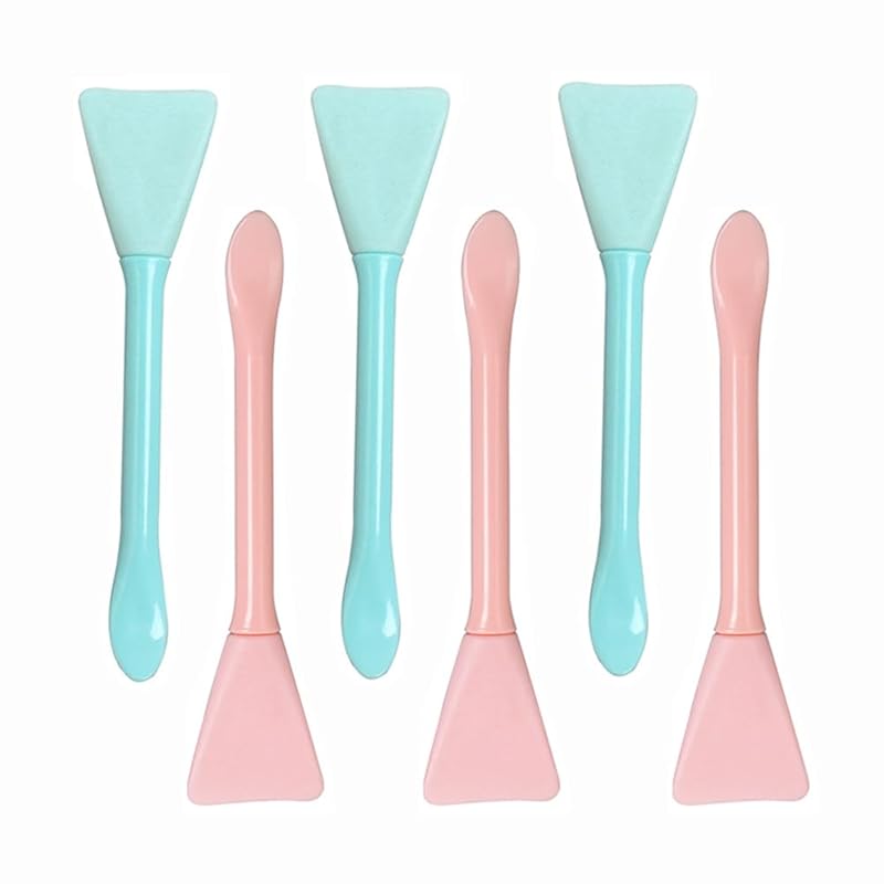 Набор из 6 косметических шпателей, мягкая силиконовая ложка-скупер для экстракции, инструмент для DIY масок для лица, крема для лица, сыворотки, глины, поделок, аппликатор для макияжа