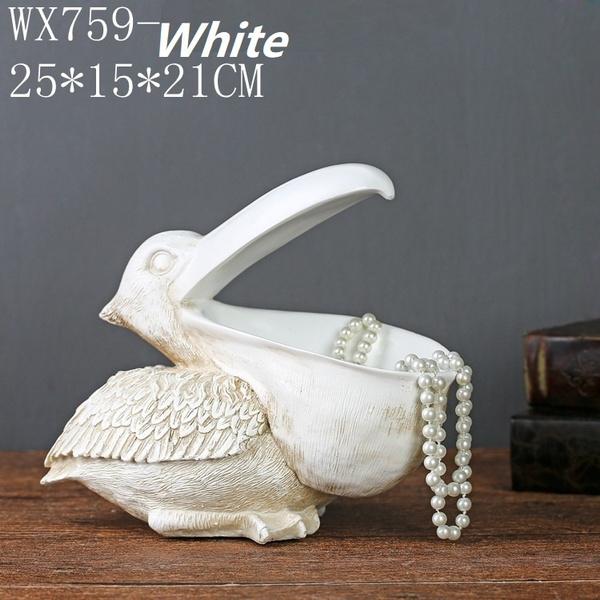 Большой рот Pelecanus Bird Домашний органайзер Смола Art Craft для ключей Смартфон Ноутбук Ножницы Чехол для дистанционного управления Держатели для мелких предметов
