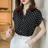 Polka Dot Chiffon Shirt for Women In Summer New Design Niche Thin Shirt Short-sleeved Top