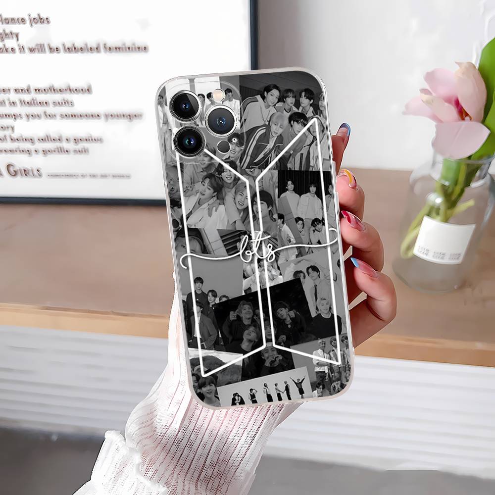 K-Pop Cartoon Boys B-BT21S Transparent Phone Case For IPhone 17 Air 16 Pro Max 15 14 13 12 11Plus Shockproof Cover