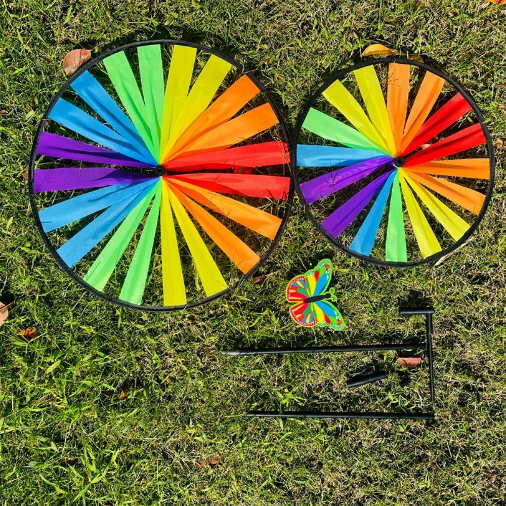 Разноцветные лазерные пленки, ослепительные, ветряк, двухслойный ПВХ, вращающаяся вертушка, меняющая цвет, яркая