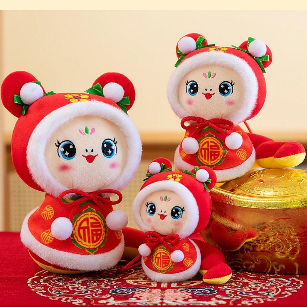 Благословение года змеи плюшевая игрушка удачи счастливая змея кукла брелок подарки на день рождения