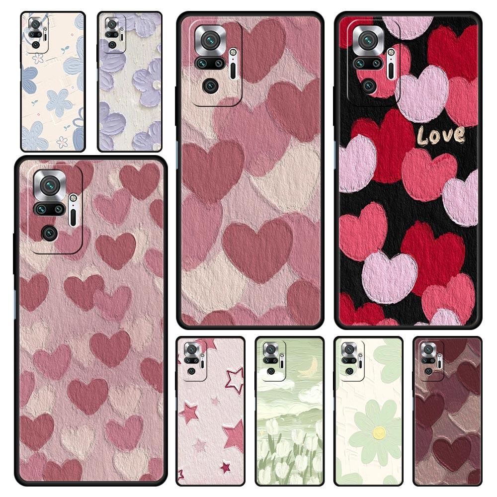 Чехол для телефона Love Flower Art для Xiaomi Redmi Note 13 12 5G 9S 9 8 10 11 Pro 4G 9T 13C 12C 10C 9C 9A 7 Pro Мягкий силиконовый чехол