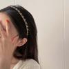 PU Leather Black Headwear Punk Women Hair Band PU Chains Headband Korean Hair Hoop Hair Accessories