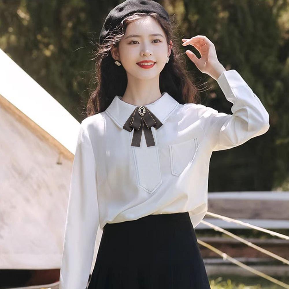 Rhinestone Bowknot Brooches Alloy Necktie Fashion Wedding Party Bow Tie for Groom Formal Suit