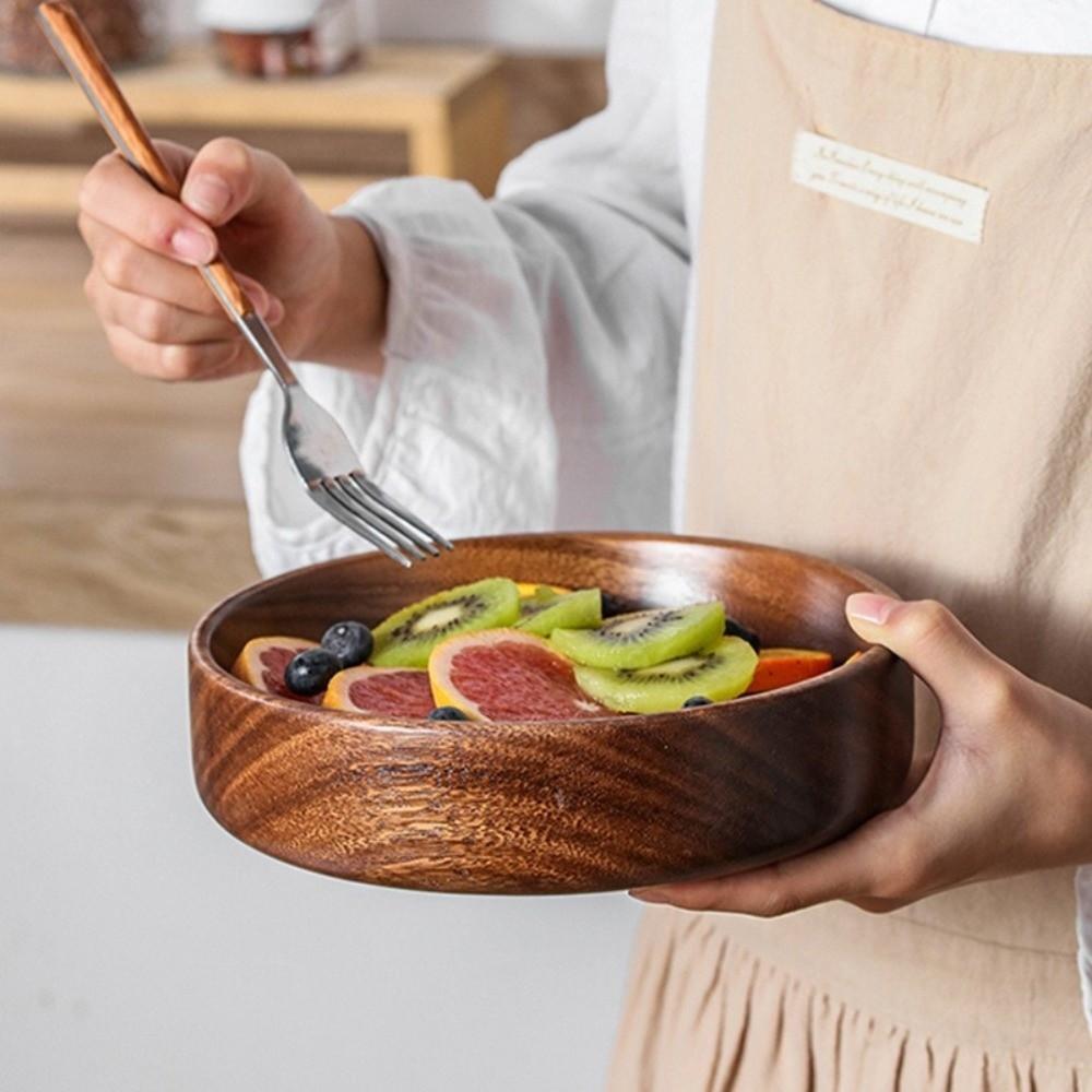 Walnut Snack Bowl Solid Wood Wooden Serving Tray Vintage Fruit Bowl Home Kitchen Utensils