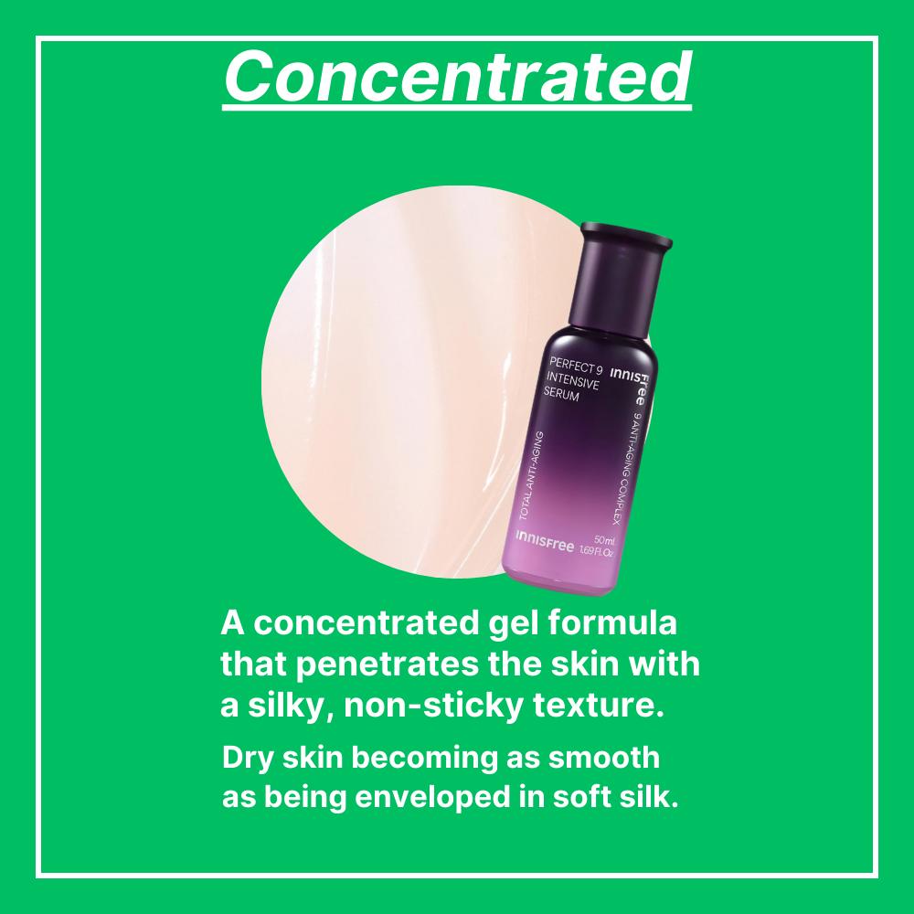 Innisfree Подарочный набор Perfect 9 Intensive, кожа 200 мл, лосьон 160 мл, сыворотка 50 мл, крем для век 30 мл, крем 60 мл