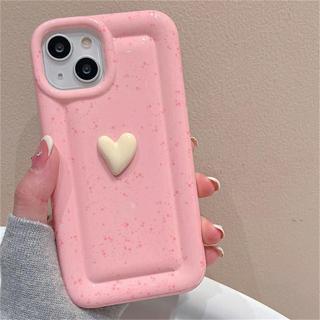 Корейский милый чехол для телефона с 3d сердечком ярких цветов для Iphone 14 13 12 11 Pro Max, однотонный противоударный мягкий чехол Funda