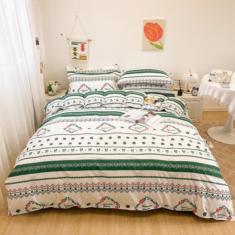 Утолщенная простыня с начесом из четырех предметов и пододеяльник, комплект из трех предметов, четырехсезонное осеннее и зимнее постельное белье, пододеяльник