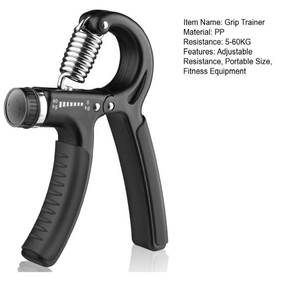 Grip Strength Trainer 5-60KG Resistance Adjustable Men Women Forearm Exerciser Hand Grip Power Strengthener Developer Fitness Equipment