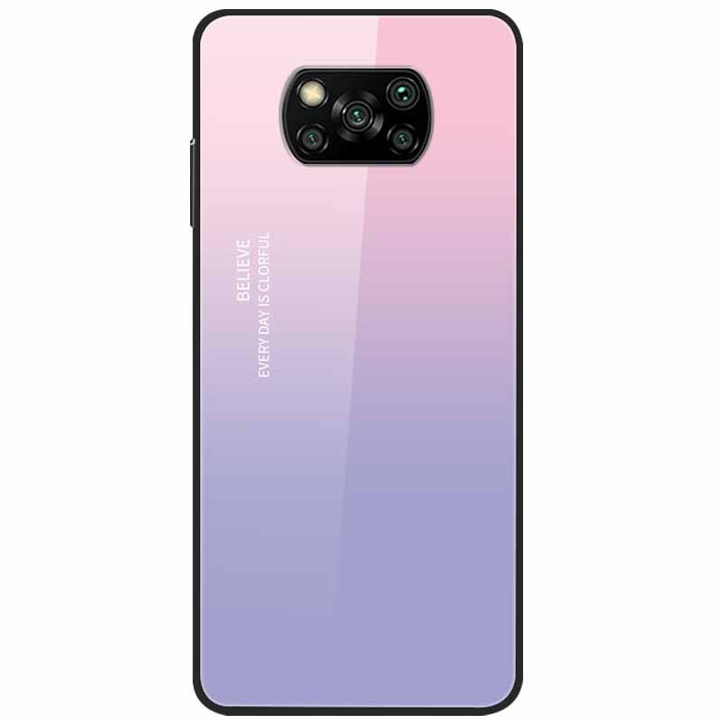 For Poco X3 Pro Case Fashion Cute Tempered Glass Luxury Coque Covers for Xiaomi Poco X3 NFC Cases PocoX3 X 3 Bumper Protector