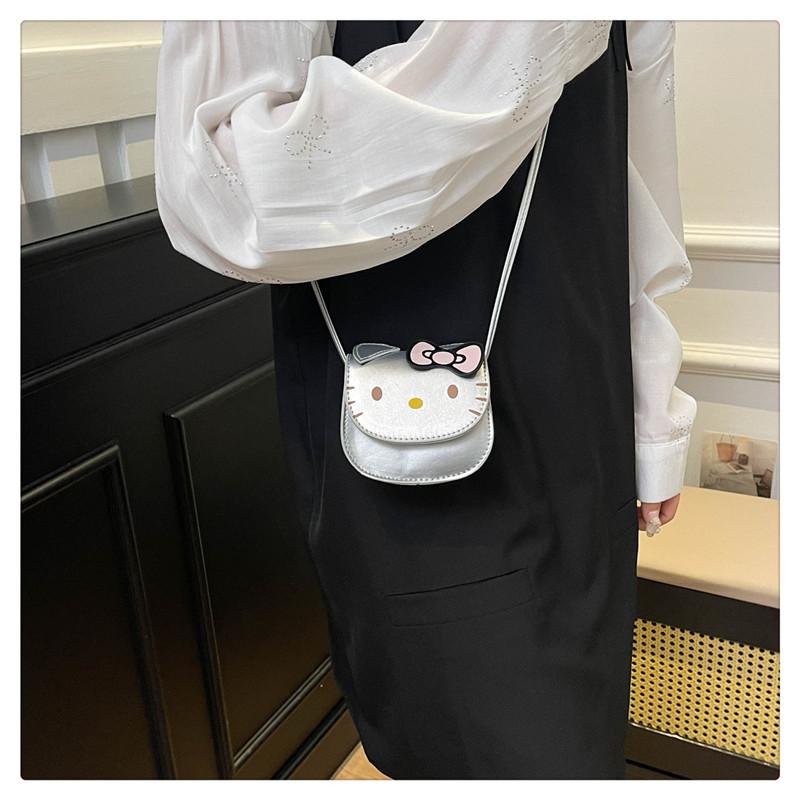 Мини-сумка Hello Kitty для девочек, милый мультяшный кот, сумка через плечо, маленькая квадратная монетница KTB