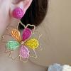 1 Pair Women Drop Earrings Flower-Shaped Sweet Stud Earrings Jewelry Gift Banquet Dance Party Dating Daily Wear