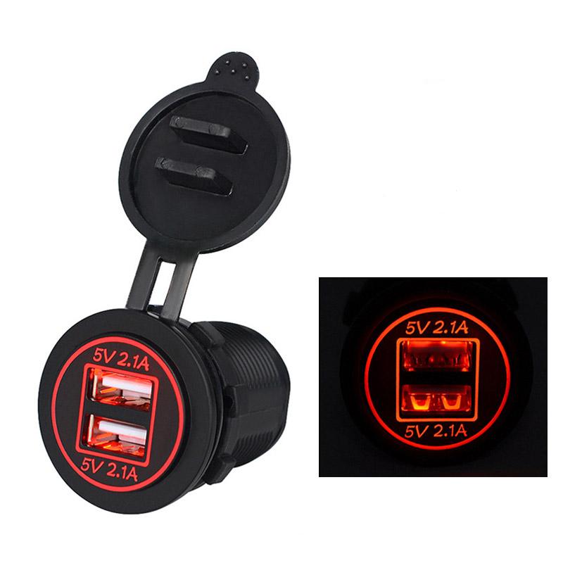 4.2A Dual USB автомобильный мотоциклетный прикуриватель с двумя USB-зарядными устройствами 12 В-24 В автомобильный мотоциклетный прикуриватель розетка с вилкой LE