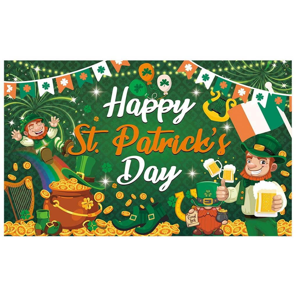 Улица. День Святого Патрика Фон Ткань Ирландский Фестиваль Вечеринка Украшения Фон Баннер Баннер