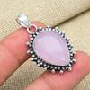Pink Chalcedony Gemstone Handmade 925 Solid Sterling Silver Jewelry Charming Pendant Gift For Her