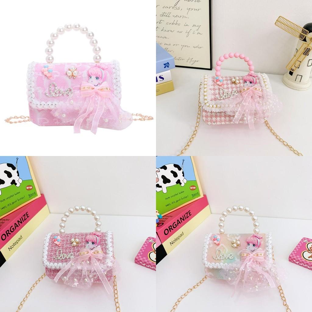Charming Lightweight Pearl Shoulder Bag For Girls Featuring Cute Design Princess