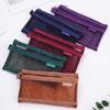 Solid Color Transparent Pencile Bag Double Layer Mini Mesh Coin Purse Clear Mesh Makeup Bag  Girls