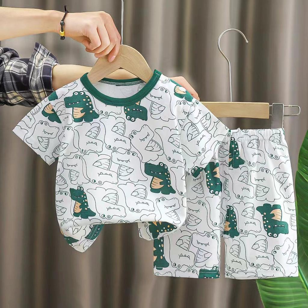 Children's Cotton Short-sleeved Set - Summer Girls' And Boys' Sports T-shirts And Shorts Set