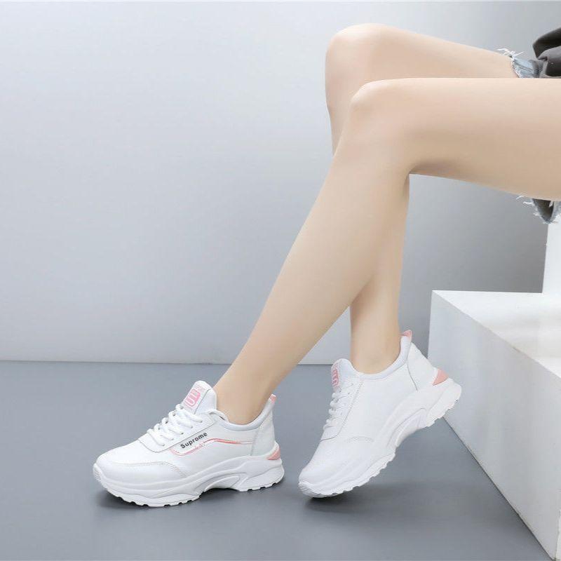 Sneakers women's sequins little white shoes women's 2020 spring and autumn breathable new Korean version of heightening travel shoes flat running sho