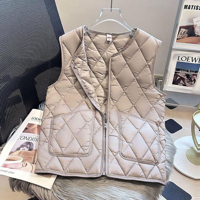 Autumn and Winter New Down Cotton Vest Inner Wear Women's Light and Slim Short Cold and Warm Liner Vest