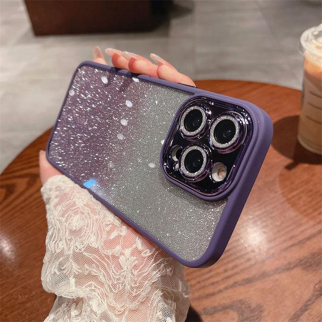 Роскошный блестящий чехол для телефона с градиентом для Iphone 14 13 12 11 Pro Max 14 Plus 14pro 11, противоударный защитный бампер, прозрачный чехол